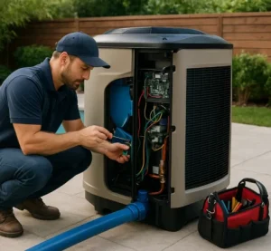 Efficient pool heat pump installation
